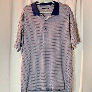 Greg Norman Navy striped Golf Polo. Size XL Play Dry. Excellent condition